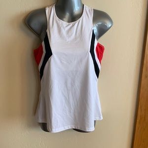 Women’s Fila workout tank top large built in bra razor back